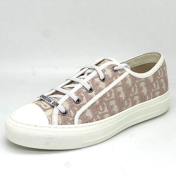 DIOR WALK'N Oblique Embroidered Monogram Platform Low Top Flat Sneakers - Picture 1 of 16